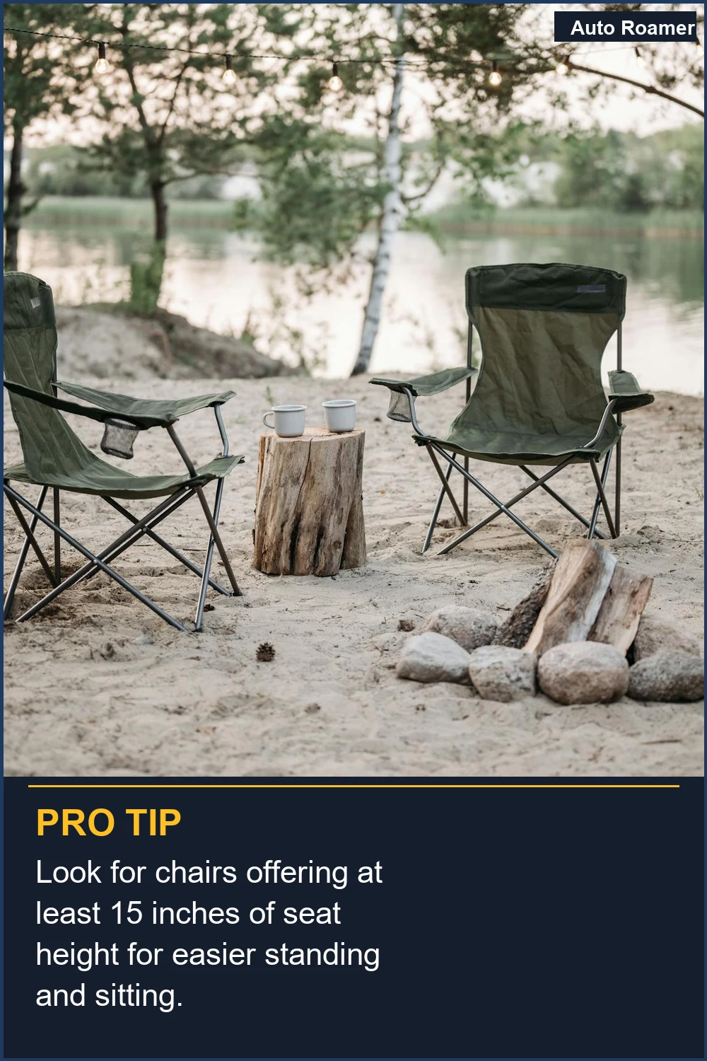 Look for chairs offering at least 15 inches of seat height for easier standing and sitting.