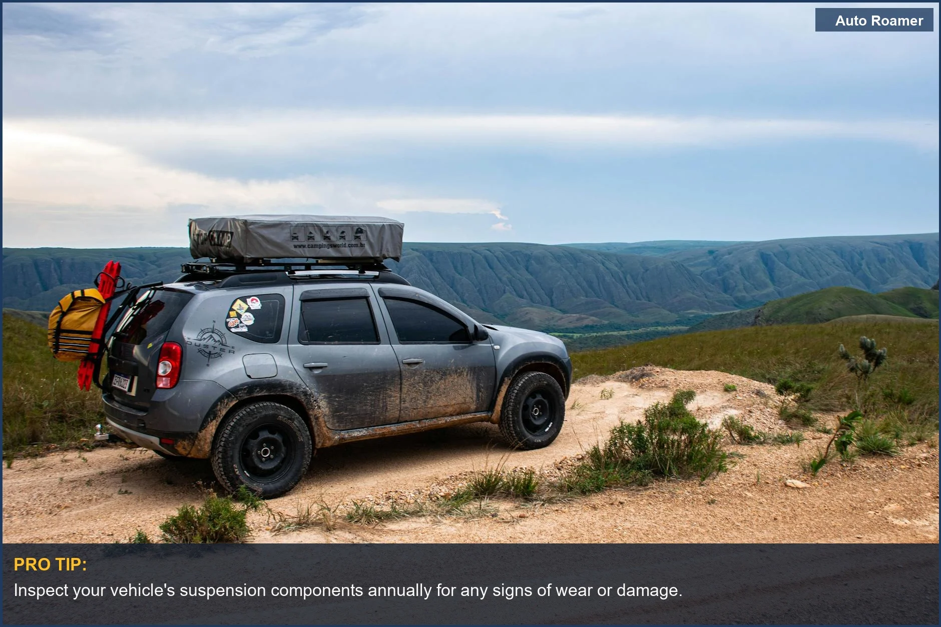Rugged 4x4 SUV tackling a challenging dirt road, ideal for off-road camping adventures and checking vehicle recalls.