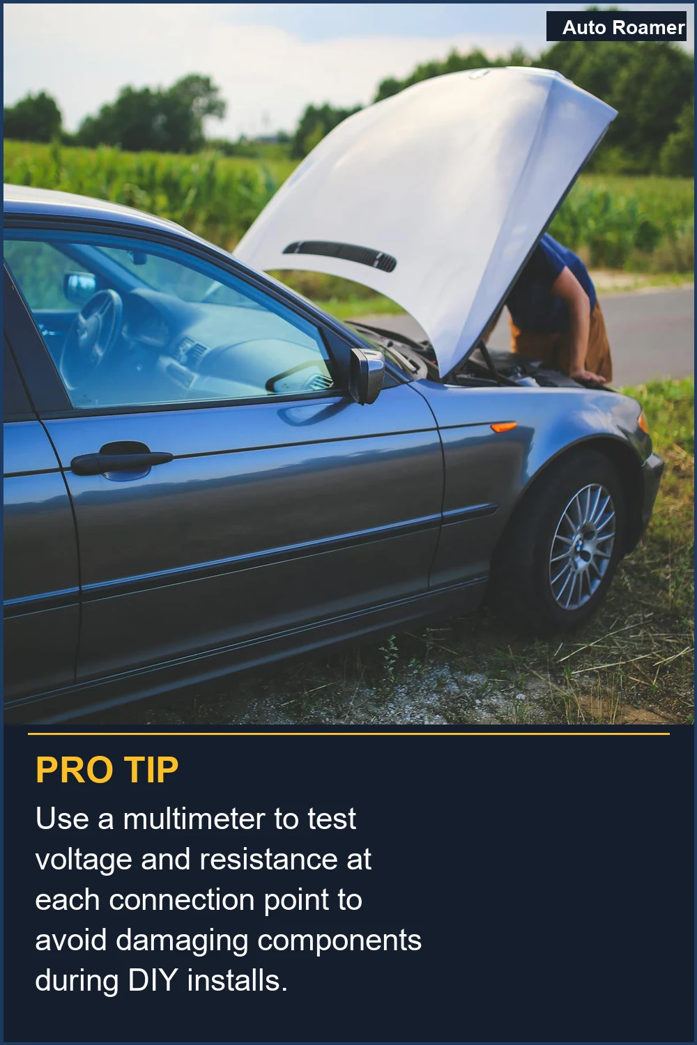 Use a multimeter to test voltage and resistance at each connection point to avoid damaging components during DIY installs.