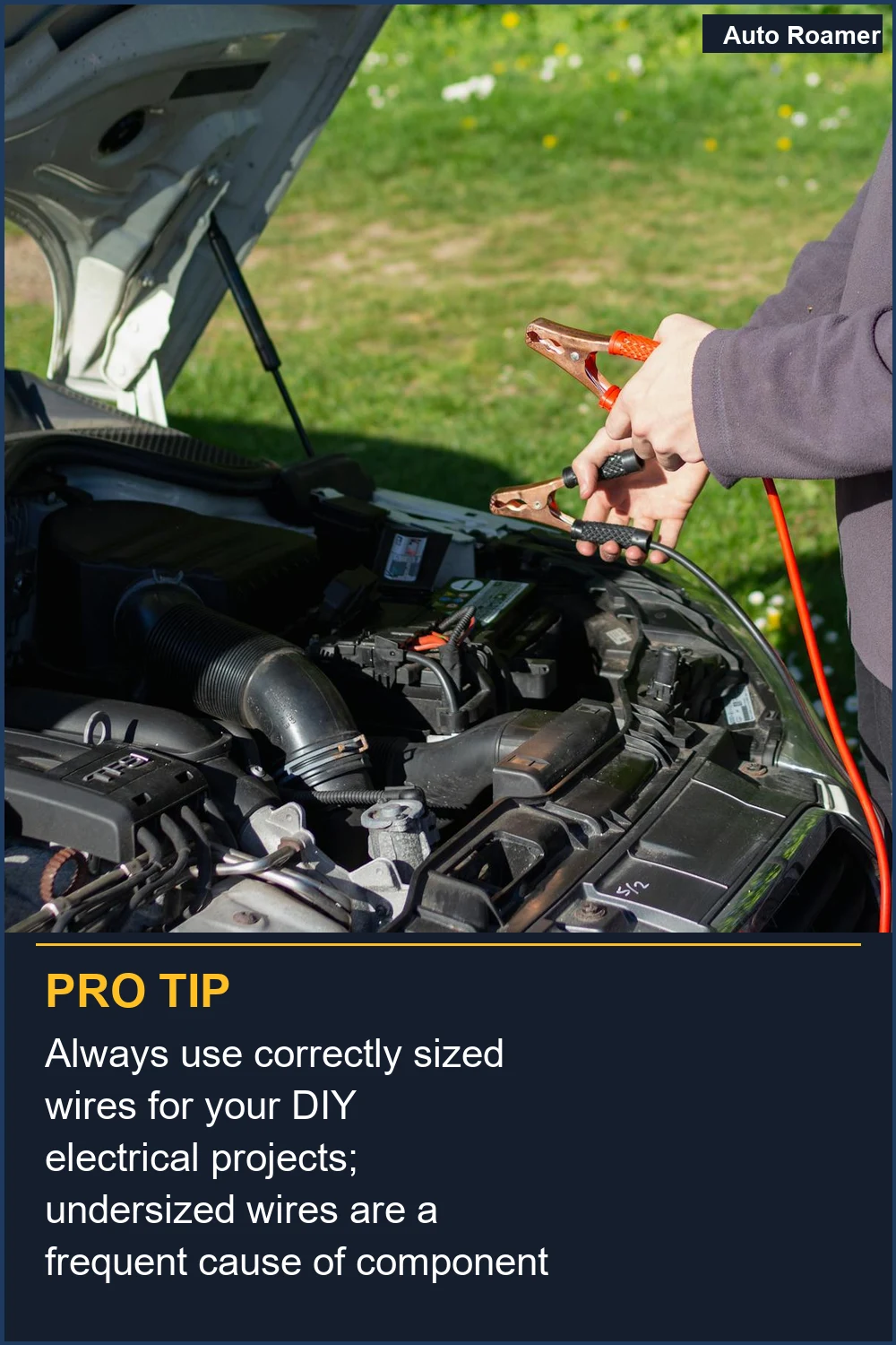 Always use correctly sized wires for your DIY electrical projects; undersized wires are a frequent cause of component overload.