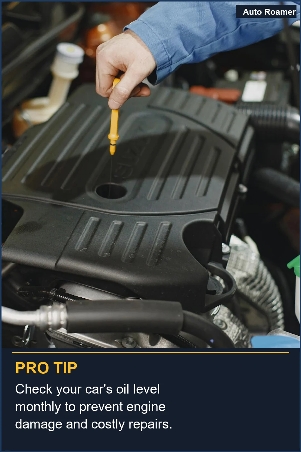 Check your car's oil level monthly to prevent engine damage and costly repairs.