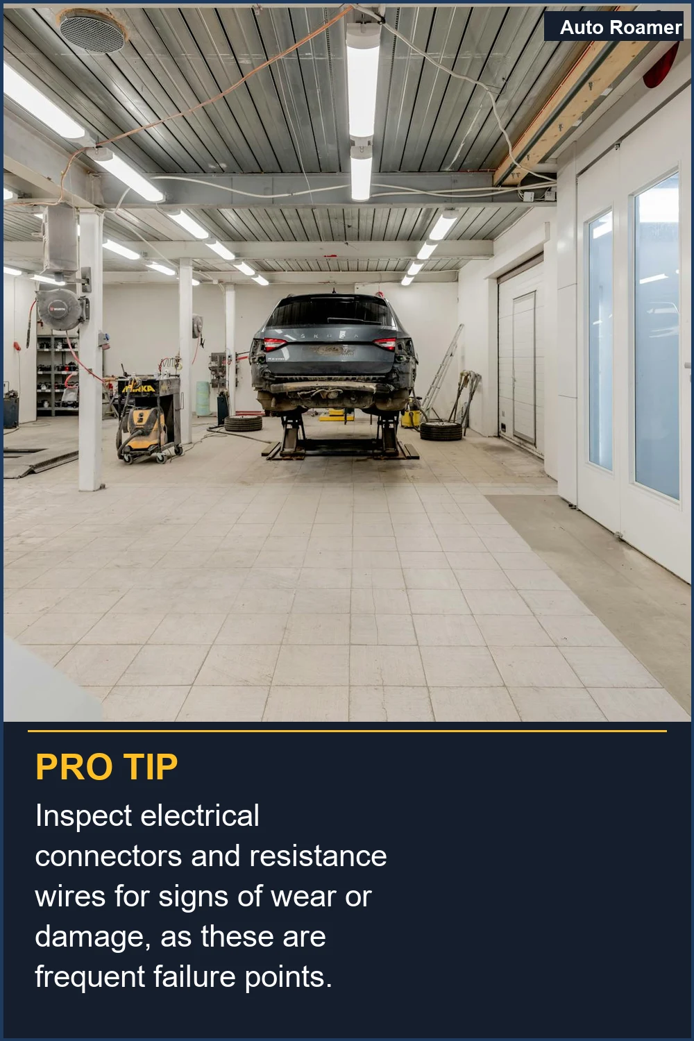 Inspect electrical connectors and resistance wires for signs of wear or damage, as these are frequent failure points.