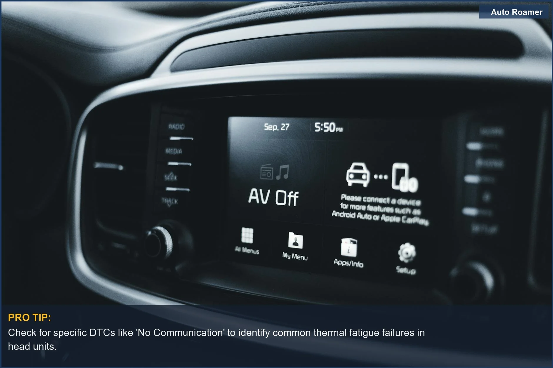 Detailed car dashboard screen with tech options, depicting the cost of replacing integrated smart car tech.