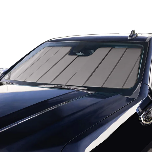 Covercraft UVS100 custom-fit windshield sun shade installed