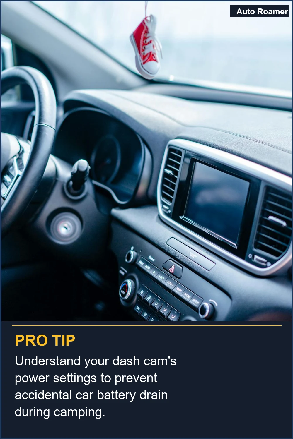 Understand your dash cam's power settings to prevent accidental car battery drain during camping.