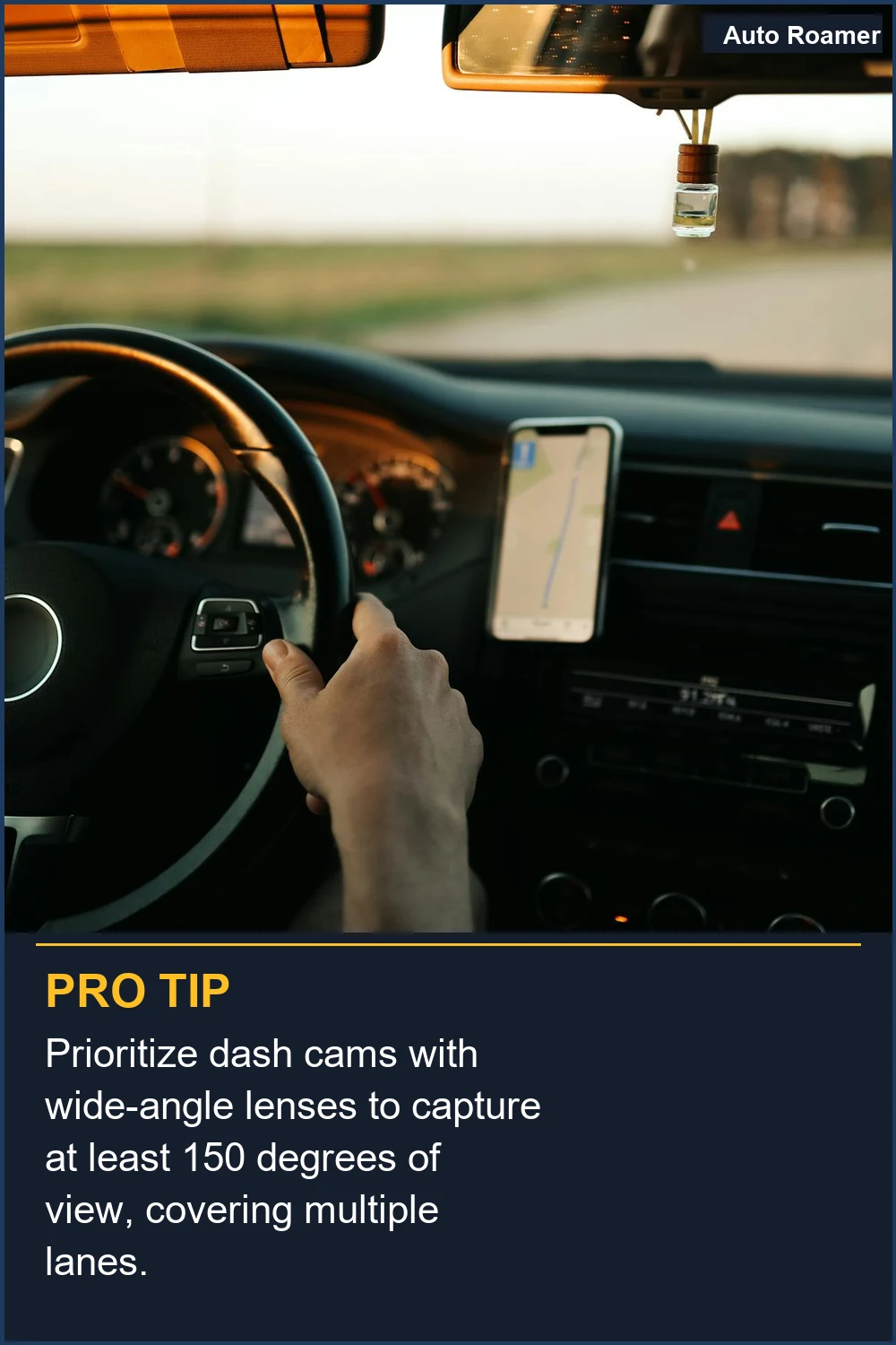 Prioritize dash cams with wide-angle lenses to capture at least 150 degrees of view, covering multiple lanes.