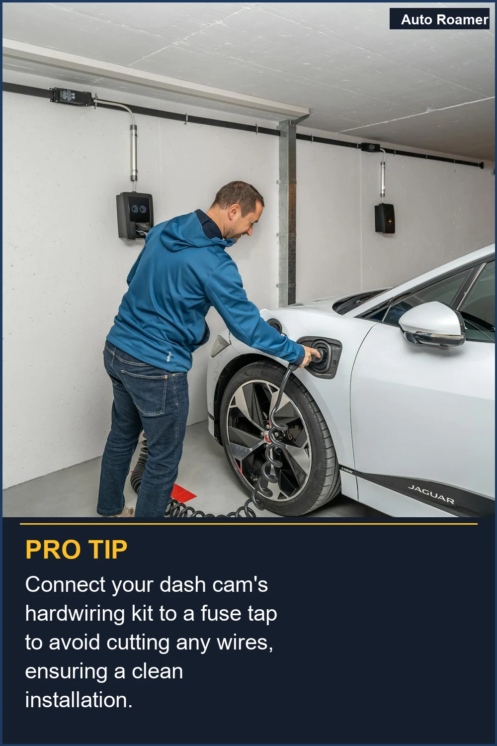 Connect your dash cam's hardwiring kit to a fuse tap to avoid cutting any wires, ensuring a clean installation.