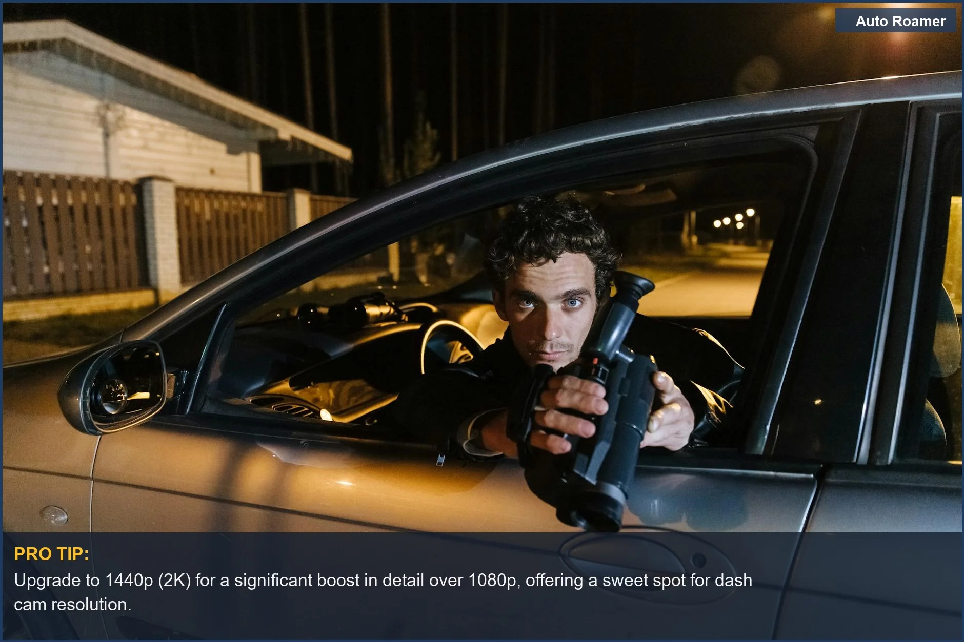 Illuminated city tunnel view from car dashboard at night, demonstrating dash cam resolution for urban driving.