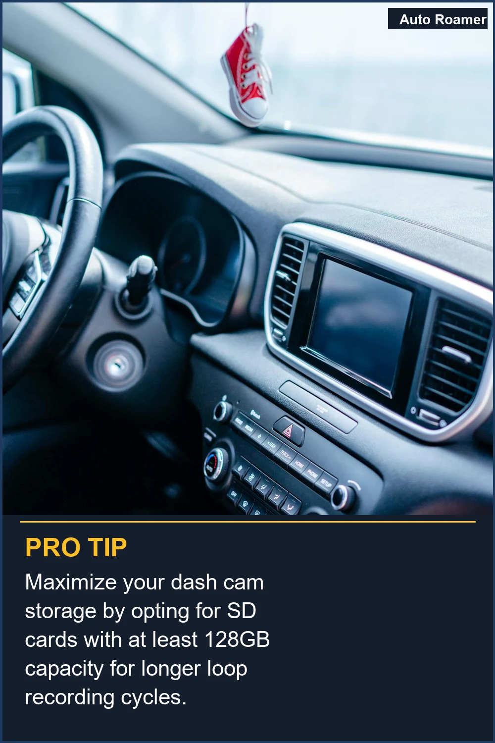 Maximize your dash cam storage by opting for SD cards with at least 128GB capacity for longer loop recording cycles.