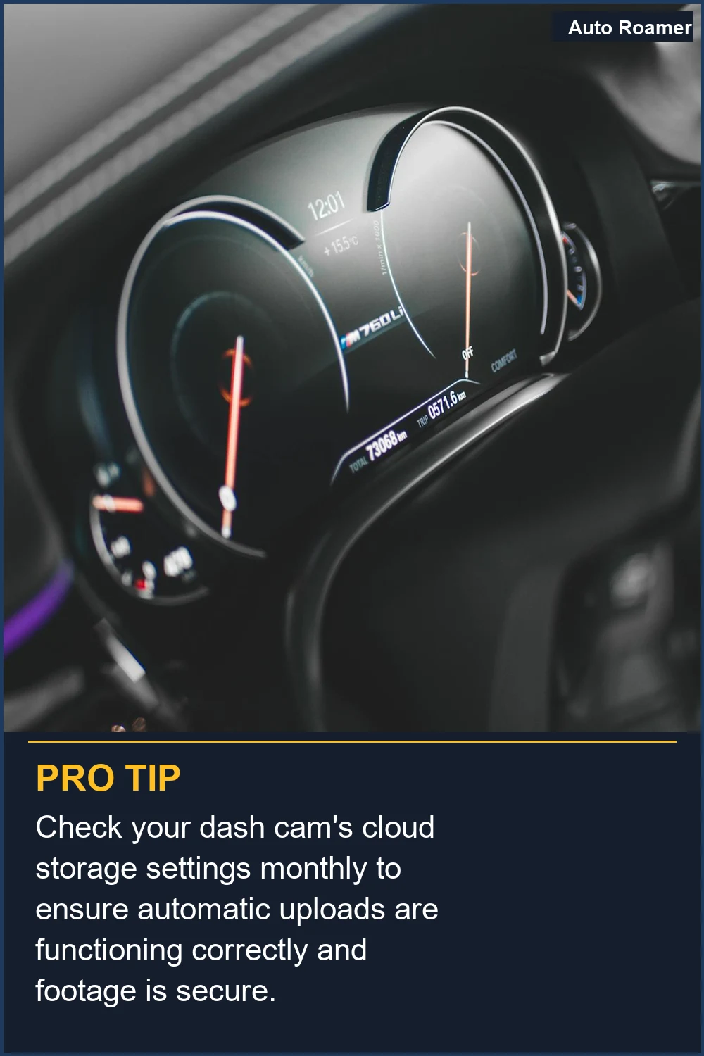 Check your dash cam's cloud storage settings monthly to ensure automatic uploads are functioning correctly and footage is secure.