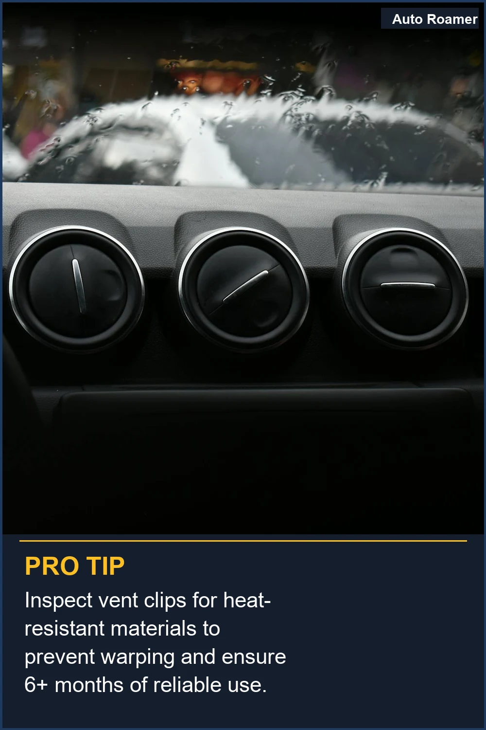 Inspect vent clips for heat-resistant materials to prevent warping and ensure 6+ months of reliable use.