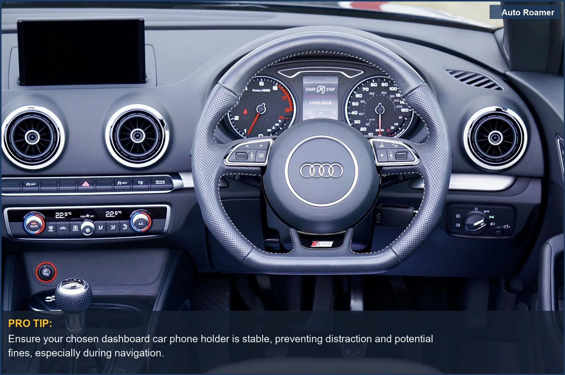 Sleek luxury car interior dashboard, steering wheel, and control panel for phone integration.