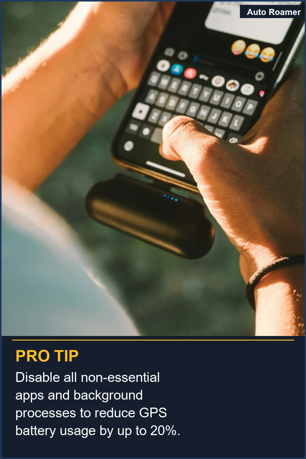 Desactiva todas las aplicaciones no esenciales y los procesos en segundo plano para reducir el uso de la batería del GPS hasta en un 20%.
