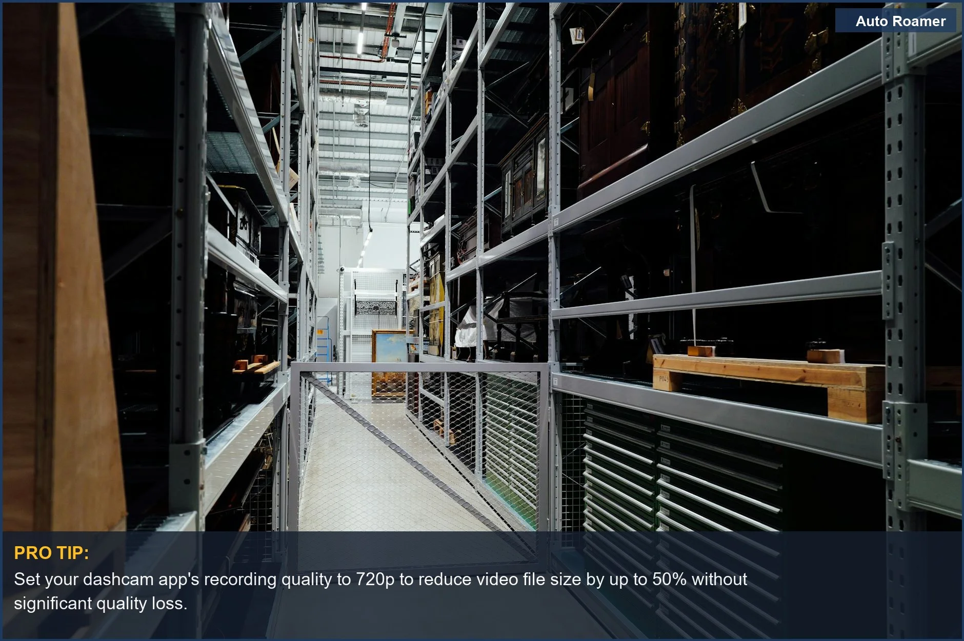 Interior of a large industrial storage warehouse with rows of shelves, representing vast storage capacity.