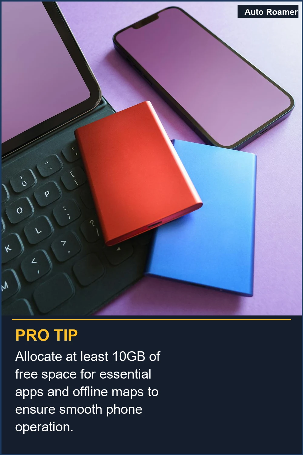 Allocate at least 10GB of free space for essential apps and offline maps to ensure smooth phone operation.
