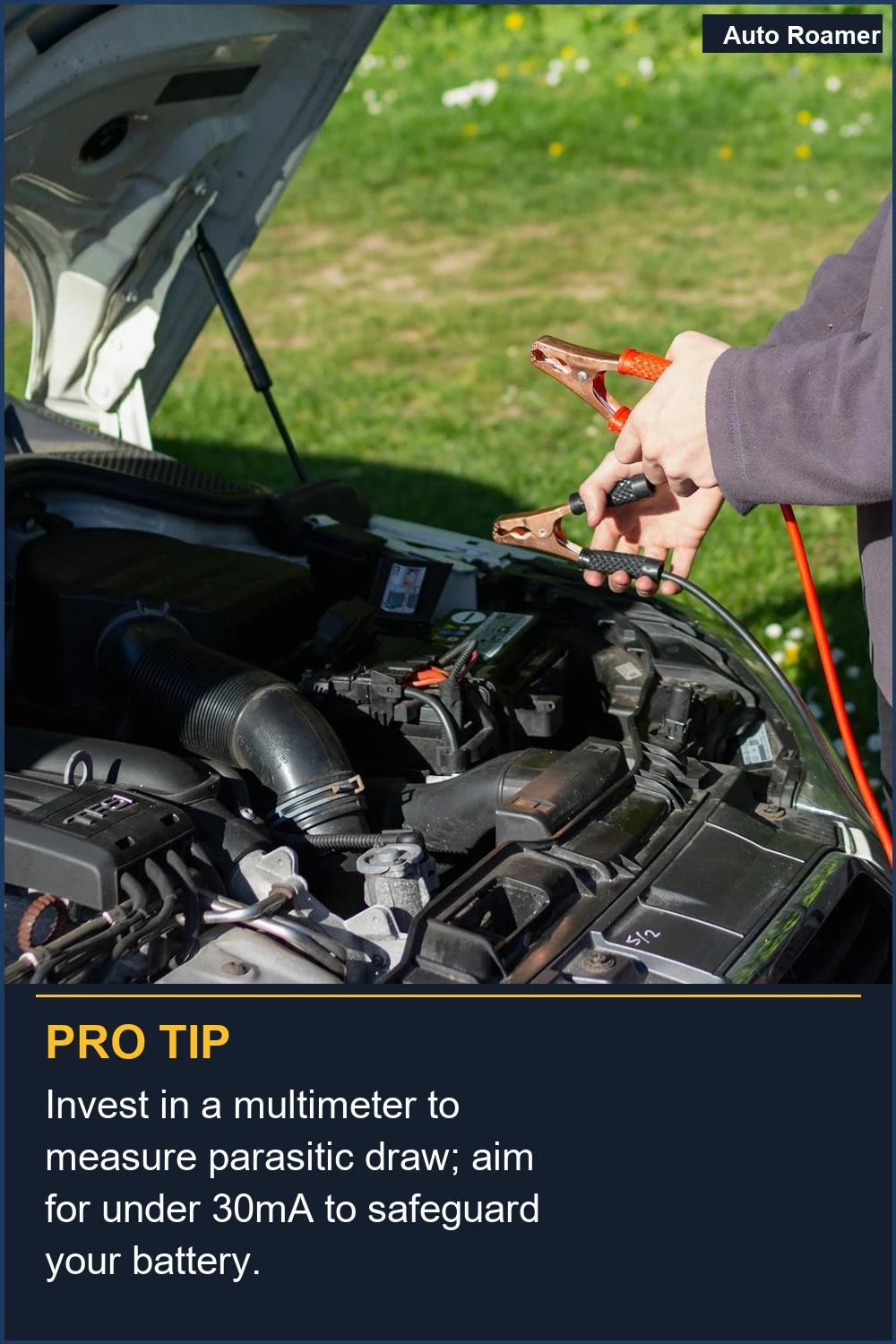 Invest in a multimeter to measure parasitic draw; aim for under 30mA to safeguard your battery.