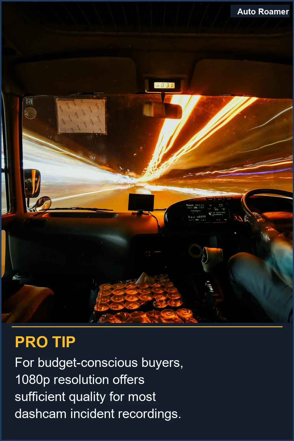 For budget-conscious buyers, 1080p resolution offers sufficient quality for most dashcam incident recordings.