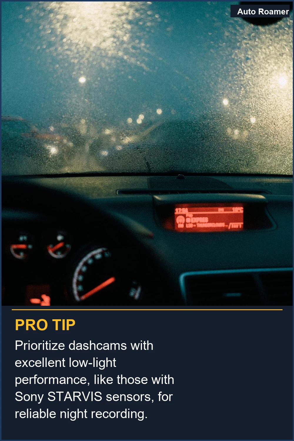 Prioritize dashcams with excellent low-light performance, like those with Sony STARVIS sensors, for reliable night recording.