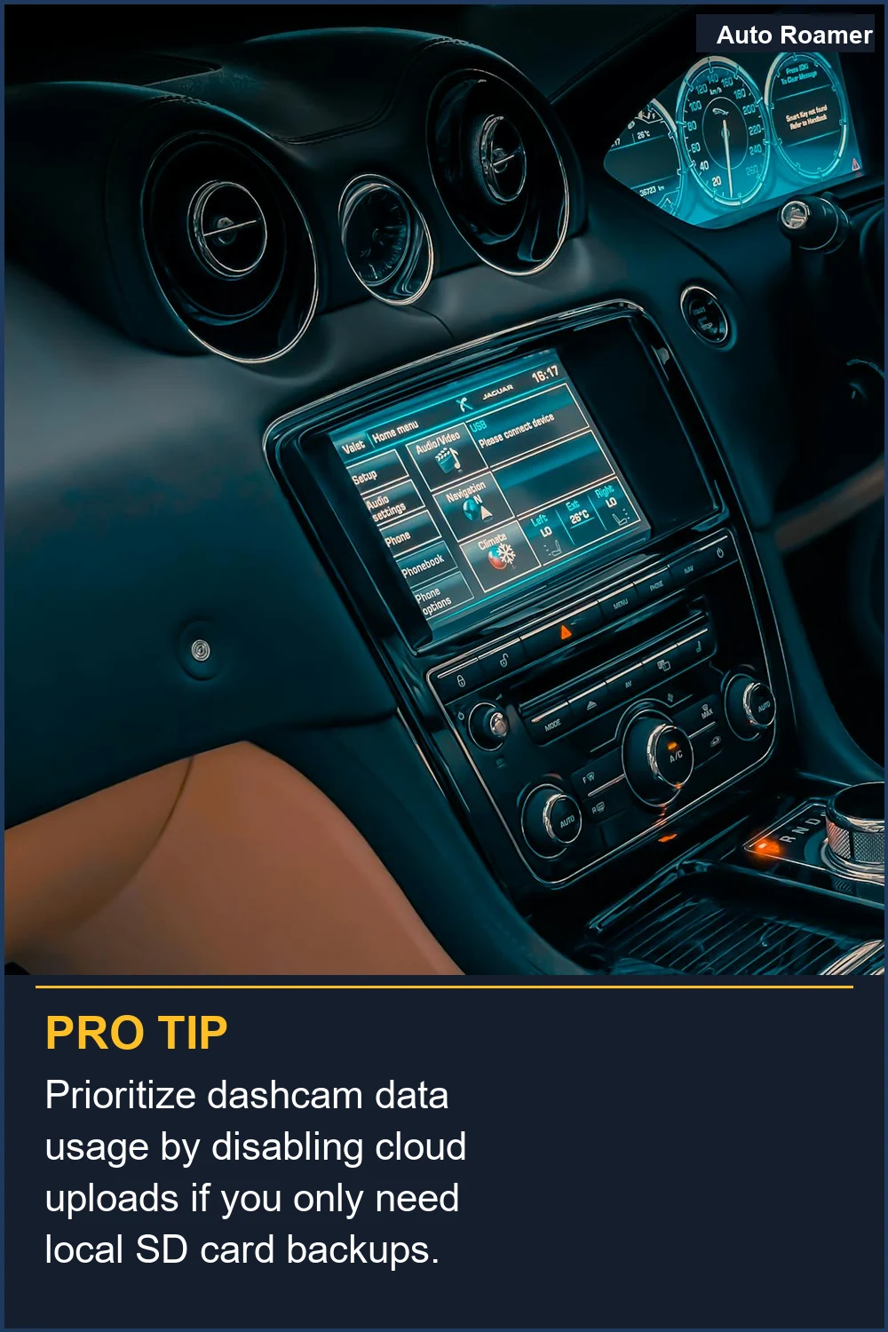 Prioritize dashcam data usage by disabling cloud uploads if you only need local SD card backups.