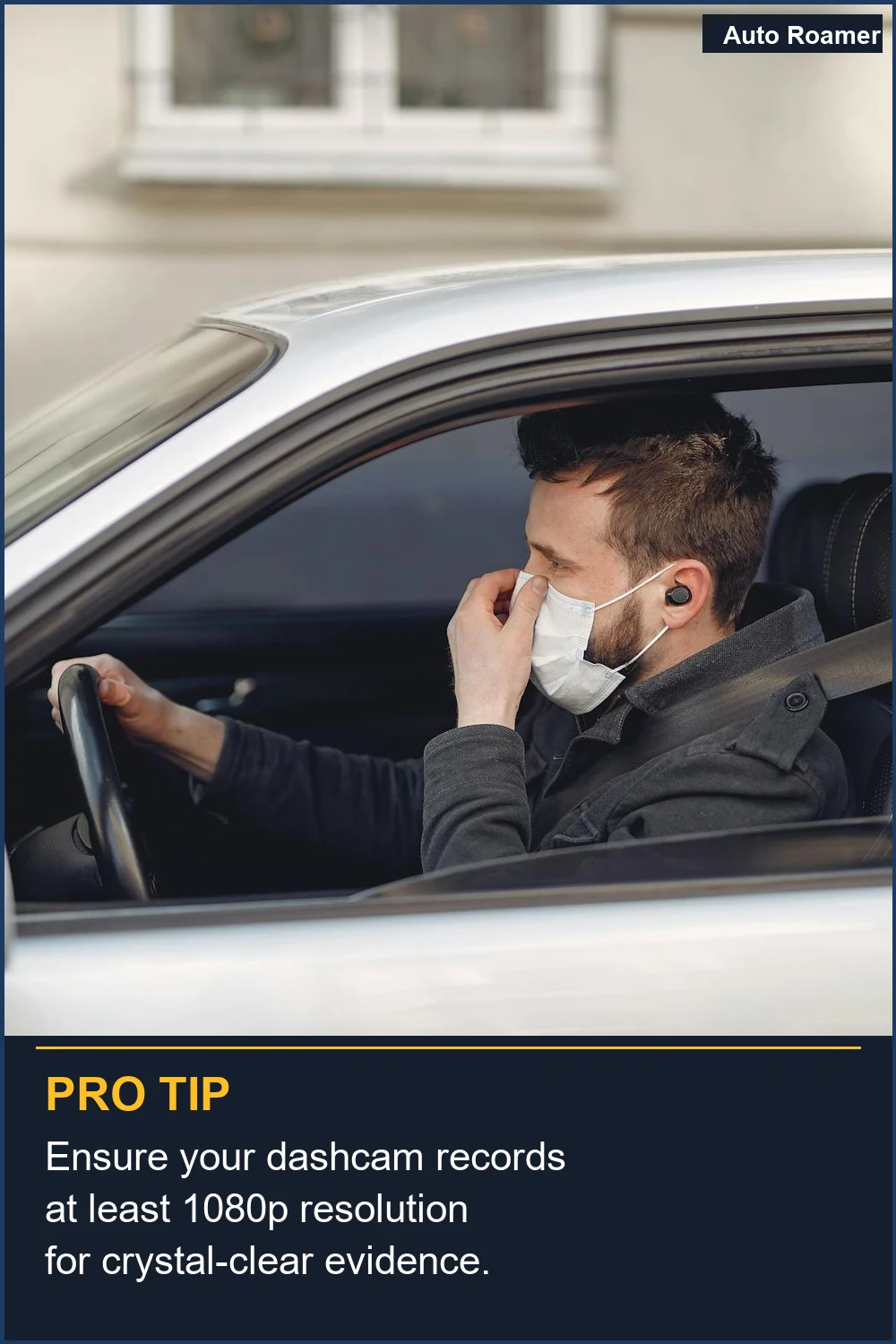 Ensure your dashcam records at least 1080p resolution for crystal-clear evidence.