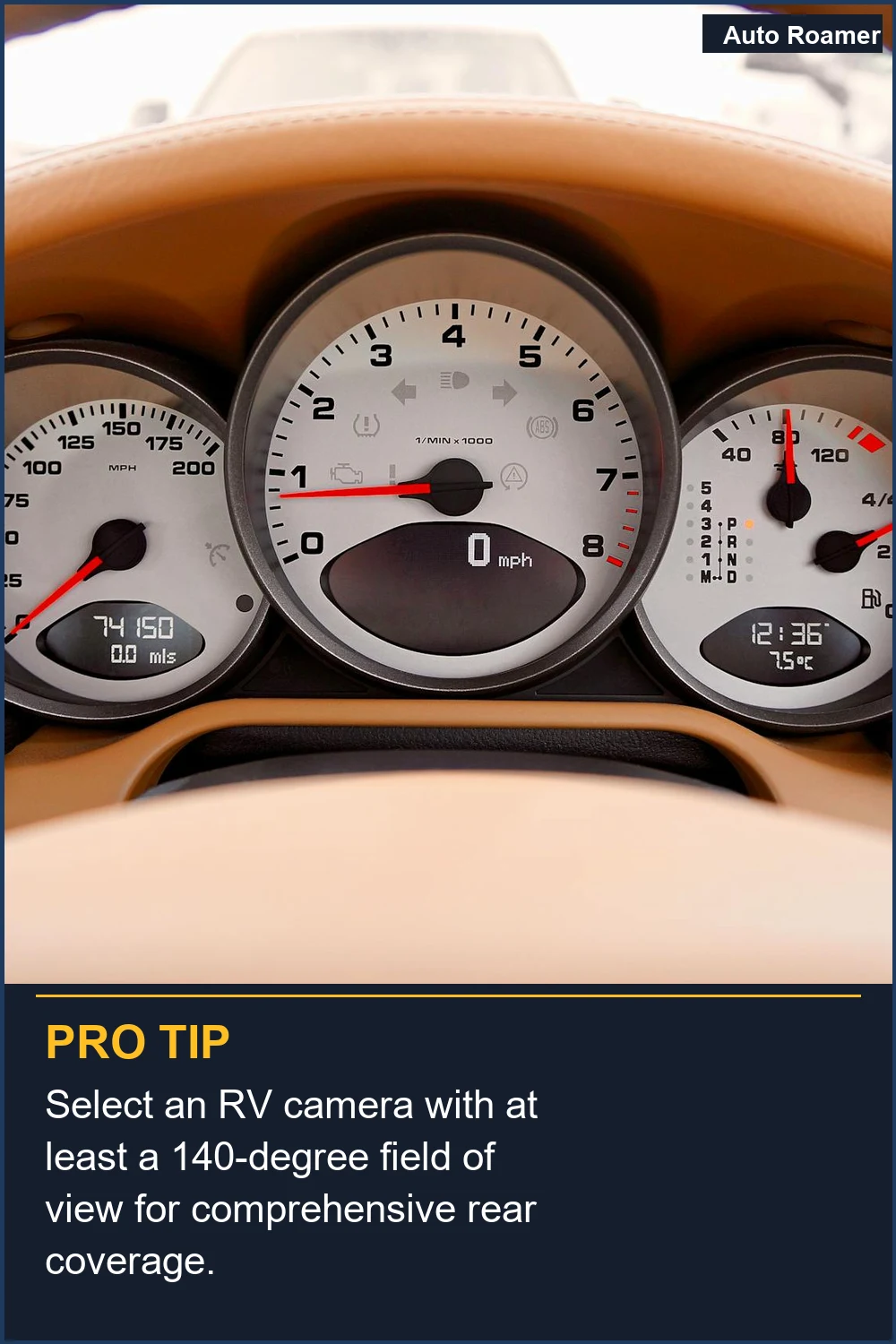 Select an RV camera with at least a 140-degree field of view for comprehensive rear coverage.
