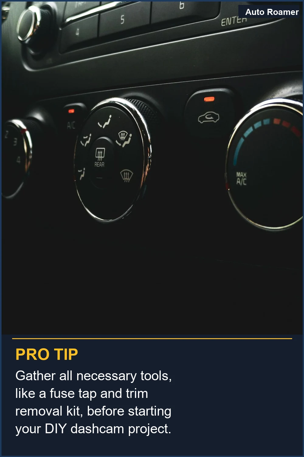 Gather all necessary tools, like a fuse tap and trim removal kit, before starting your DIY dashcam project.