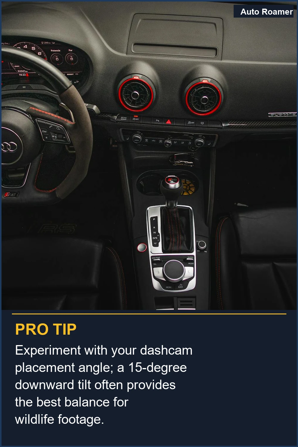 Experiment with your dashcam placement angle; a 15-degree downward tilt often provides the best balance for wildlife footage.