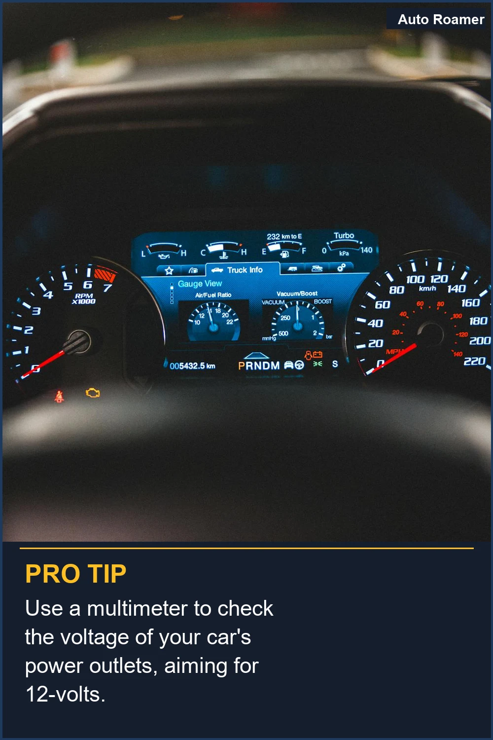 Use a multimeter to check the voltage of your car's power outlets, aiming for 12-volts.