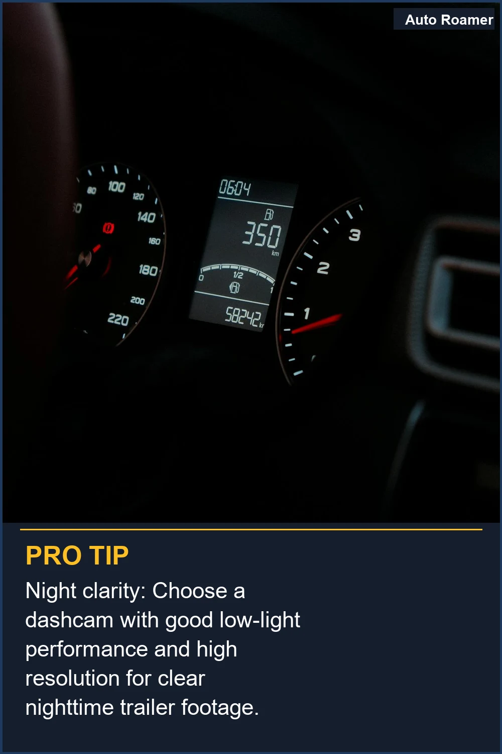 Night clarity: Choose a dashcam with good low-light performance and high resolution for clear nighttime trailer footage.