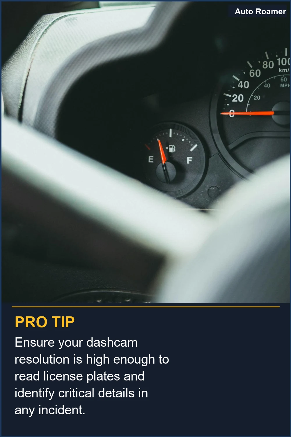 Ensure your dashcam resolution is high enough to read license plates and identify critical details in any incident.