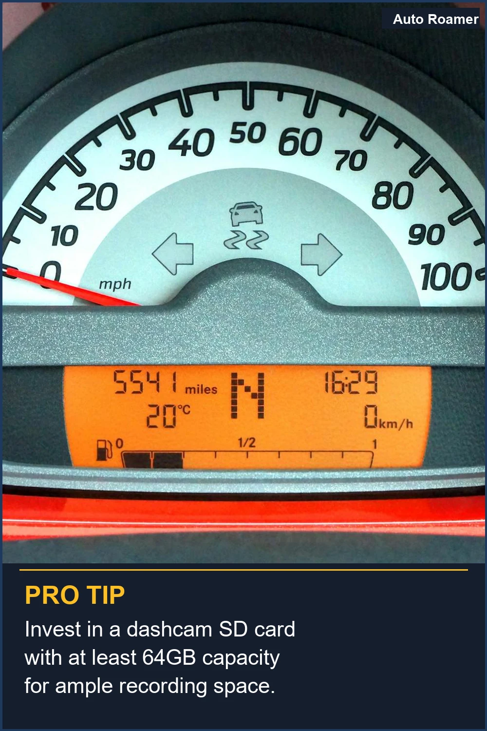 Invest in a dashcam SD card with at least 64GB capacity for ample recording space.