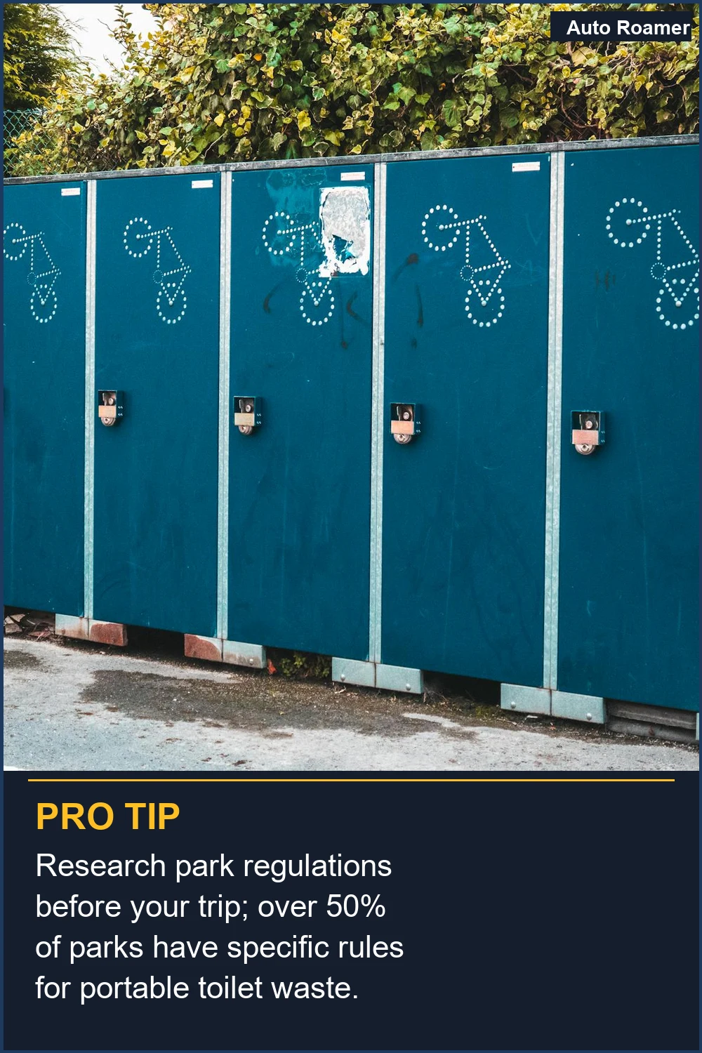 Research park regulations before your trip; over 50% of parks have specific rules for portable toilet waste.