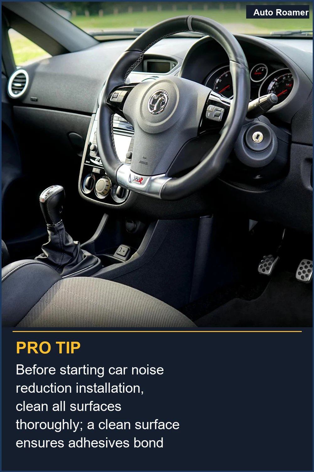 Before starting car noise reduction installation, clean all surfaces thoroughly; a clean surface ensures adhesives bond effectively for lasting results.