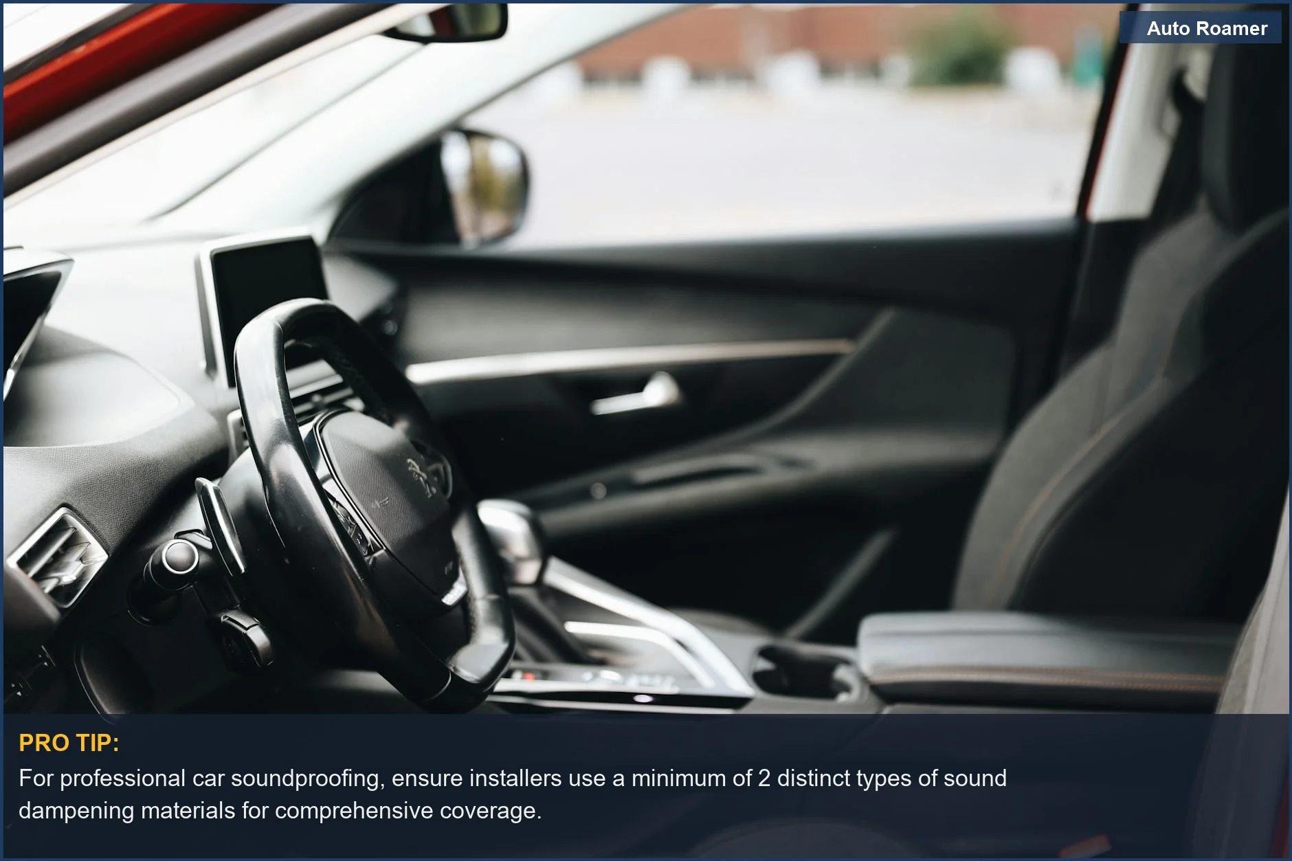 Professional car soundproofing installation in a modern vehicle's sleek interior.