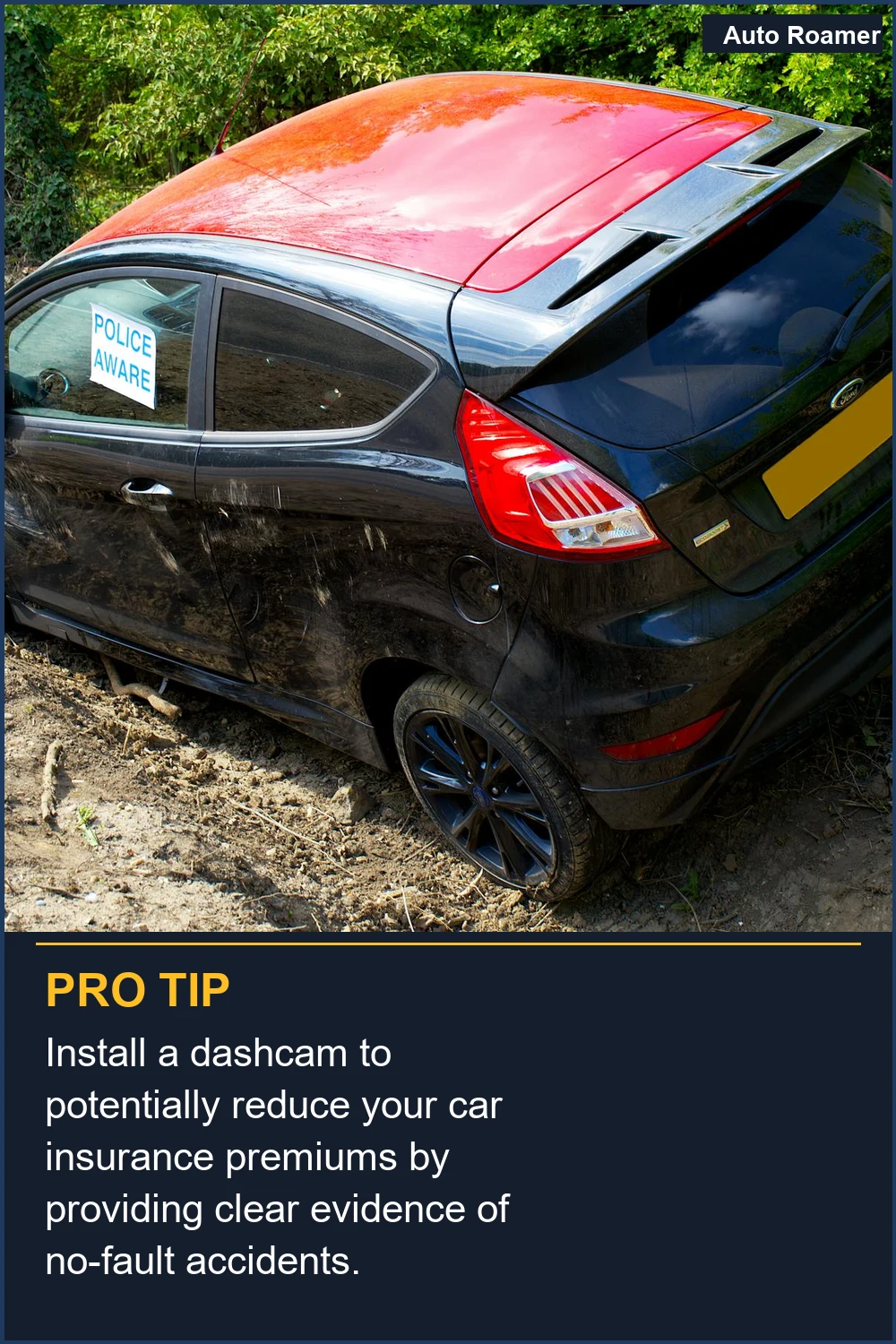 Install a dashcam to potentially reduce your car insurance premiums by providing clear evidence of no-fault accidents.