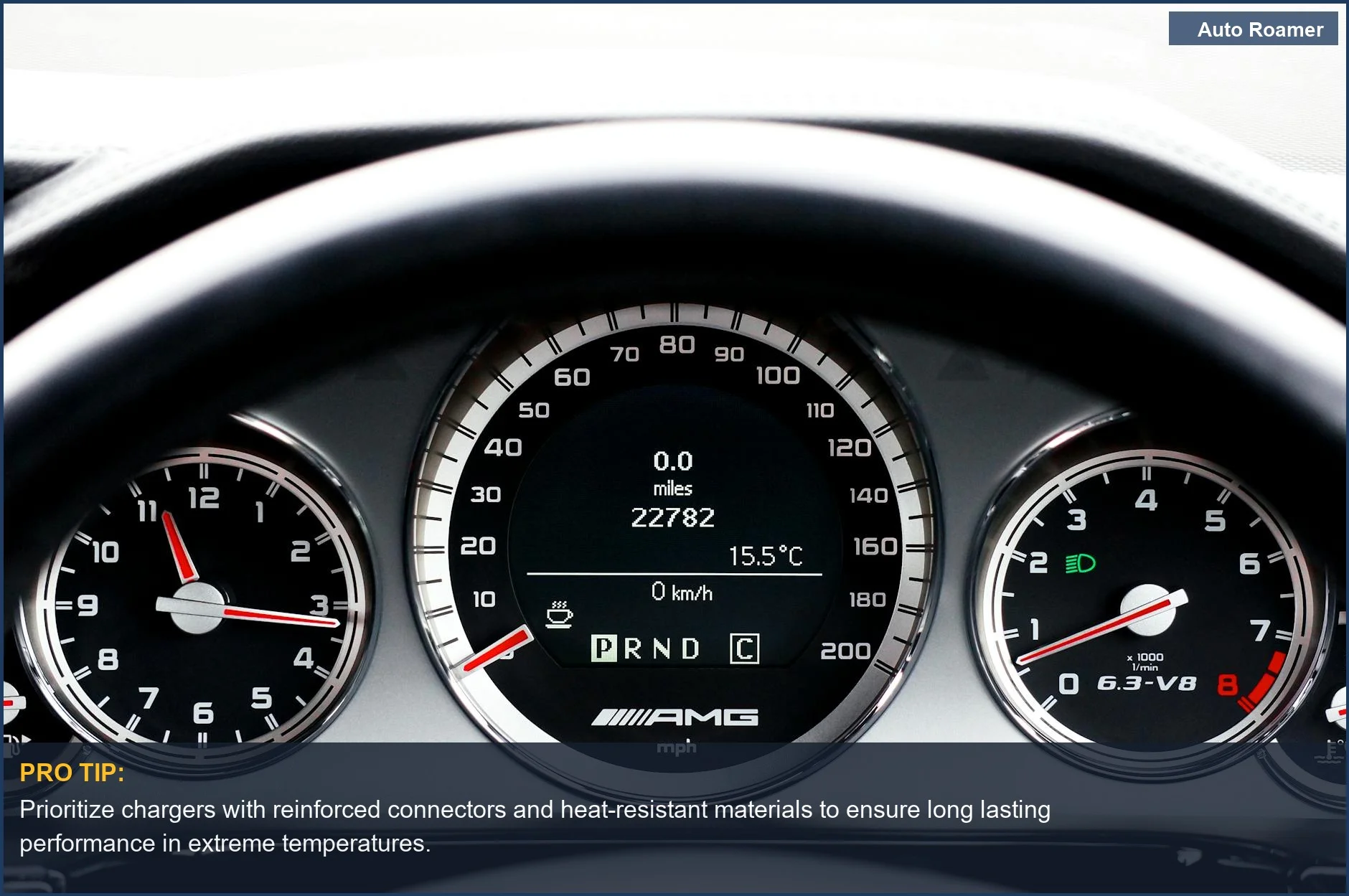 Examine modern car dashboard controls and speedometers for long lasting road trip essentials.