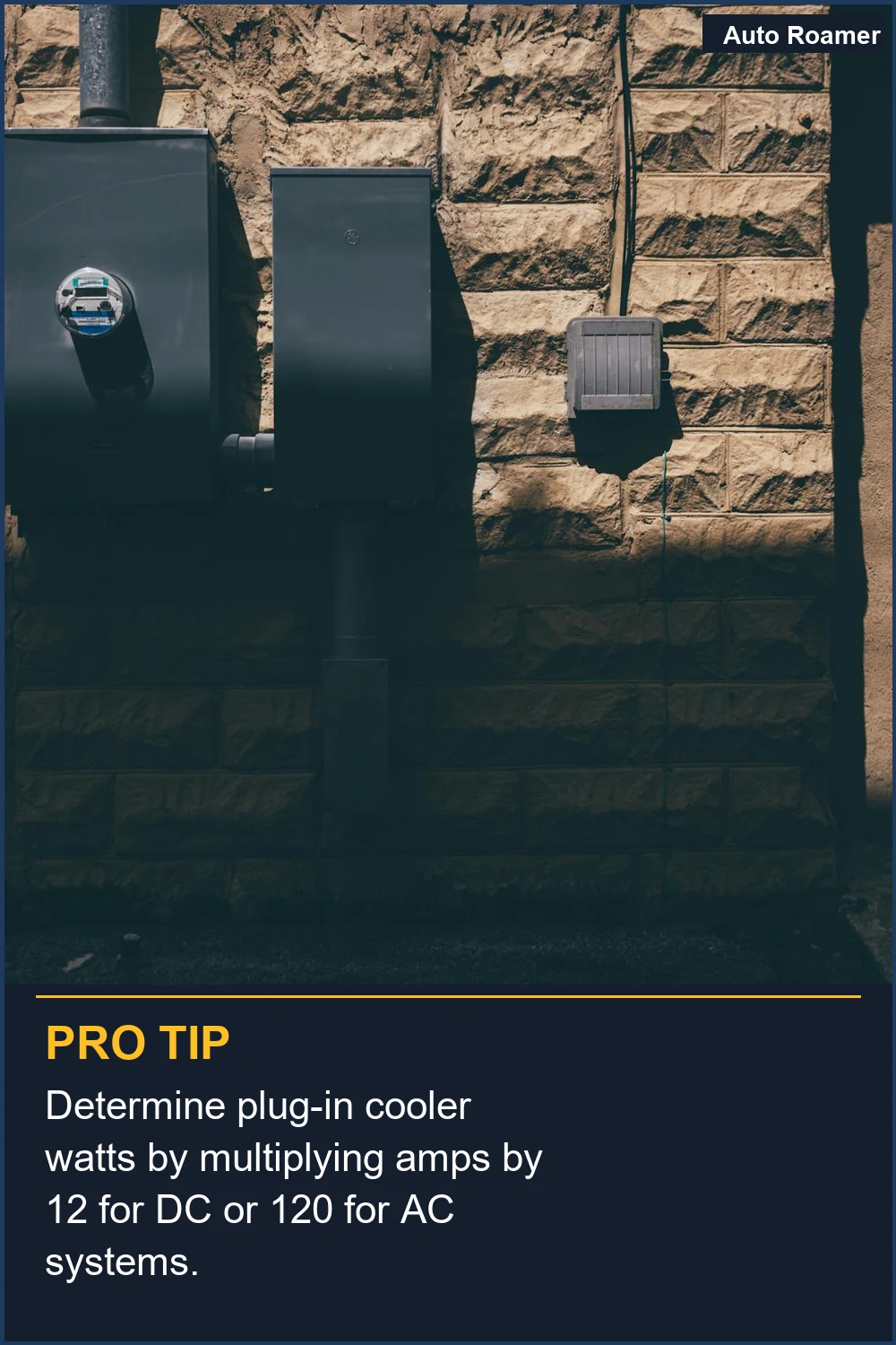 Determine plug-in cooler watts by multiplying amps by 12 for DC or 120 for AC systems.