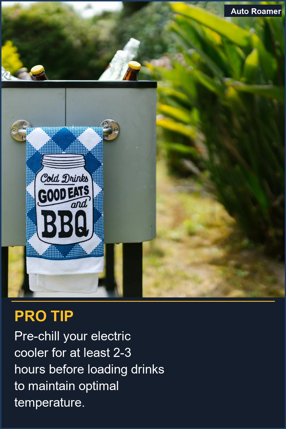 Pre-chill your electric cooler for at least 2-3 hours before loading drinks to maintain optimal temperature.