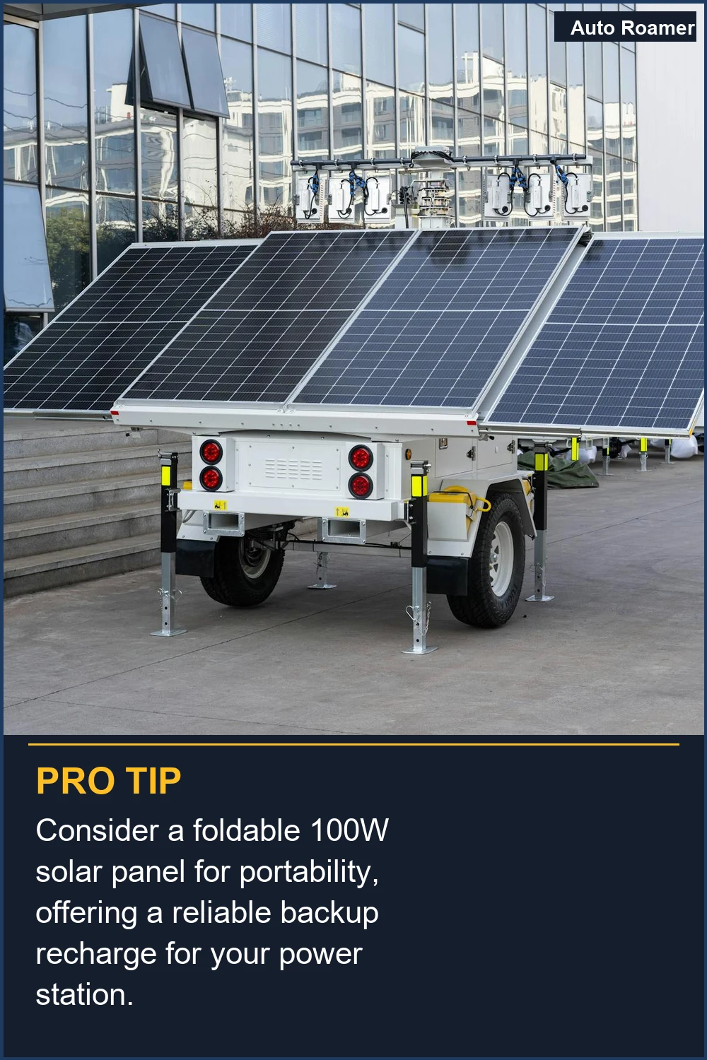 Consider a foldable 100W solar panel for portability, offering a reliable backup recharge for your power station.