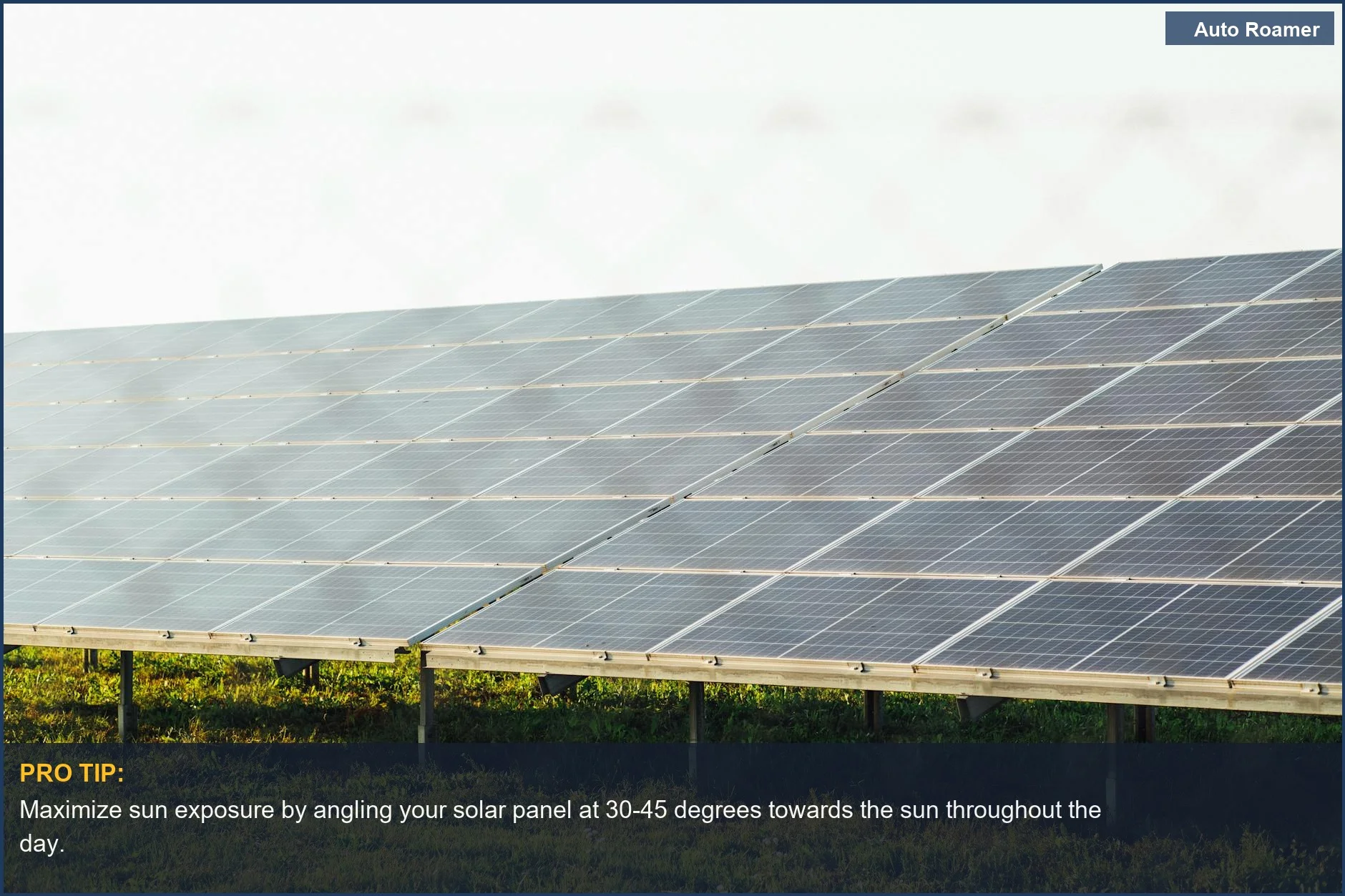 Expansive solar panel array harnessing clean energy in a sunny outdoor field for car camping power station charging.