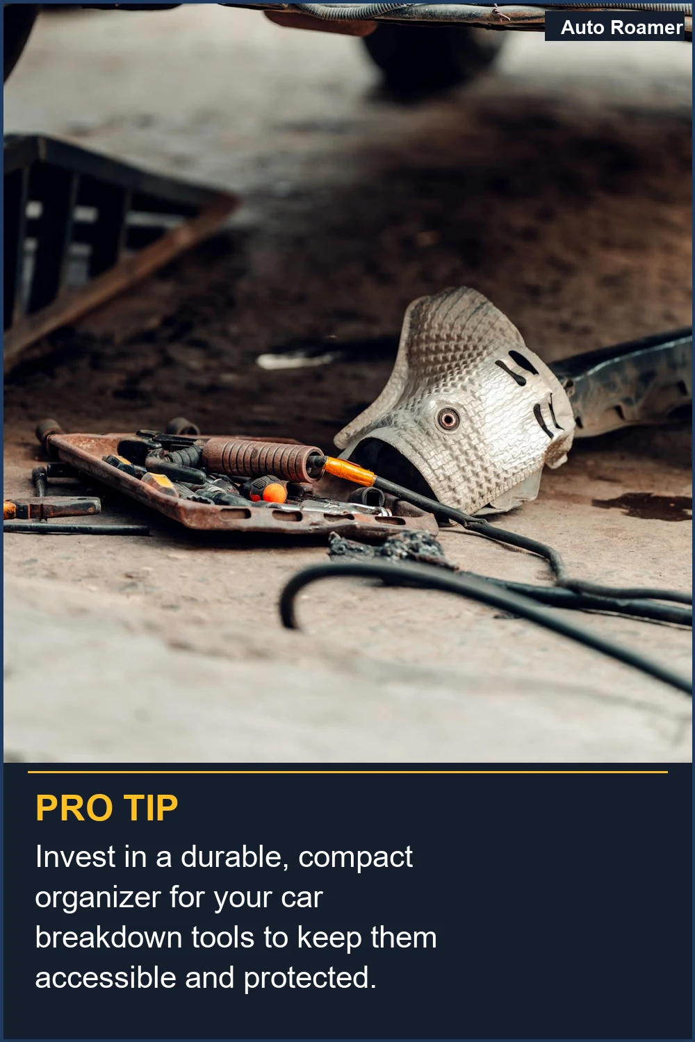 Invest in a durable, compact organizer for your car breakdown tools to keep them accessible and protected.