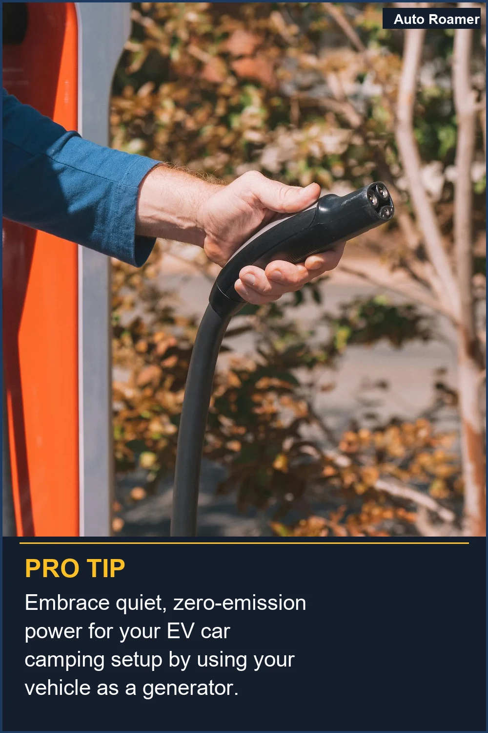 Embrace quiet, zero-emission power for your EV car camping setup by using your vehicle as a generator.