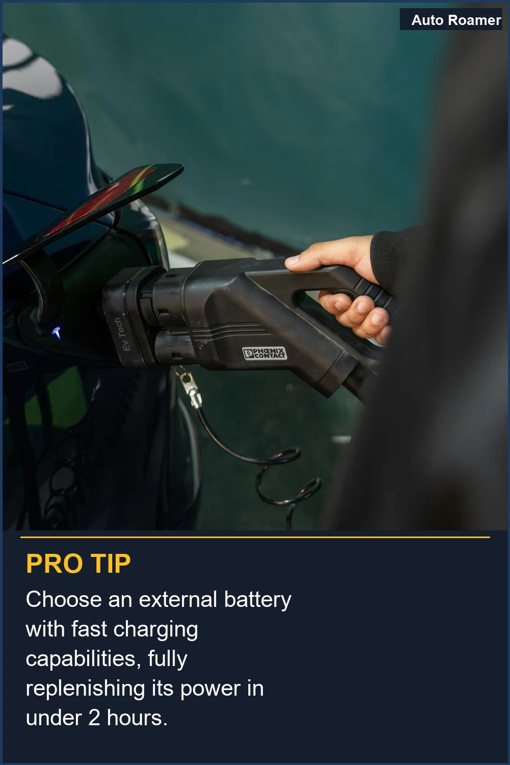 Choose an external battery with fast charging capabilities, fully replenishing its power in under 2 hours.