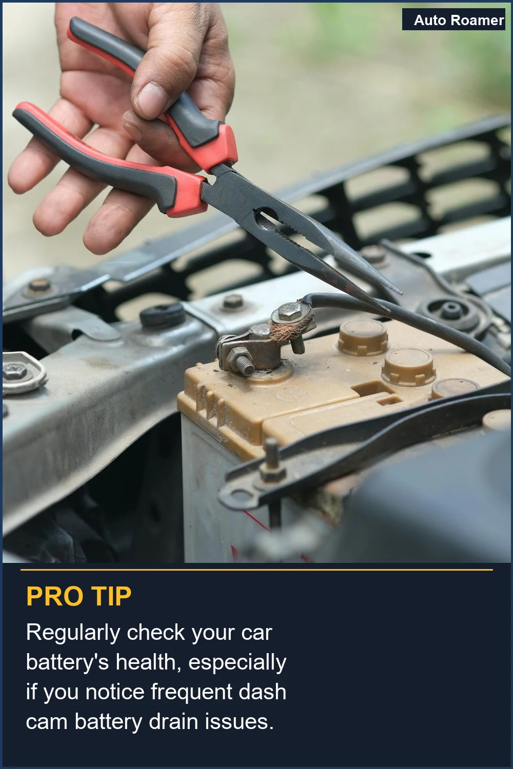 Regularly check your car battery's health, especially if you notice frequent dash cam battery drain issues.