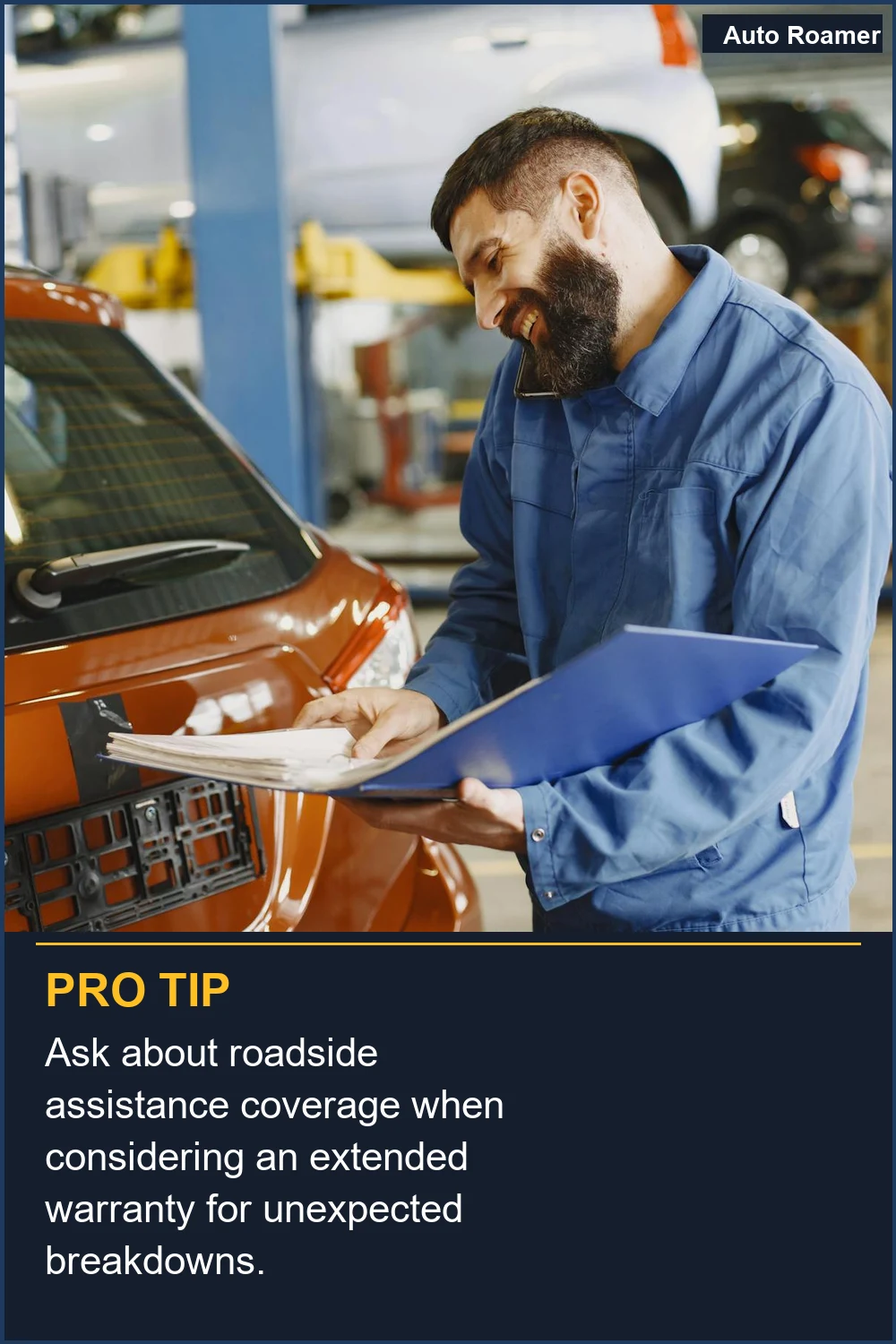 Pregunta por la cobertura de asistencia en carretera al considerar una garantía extendida para averías inesperadas.