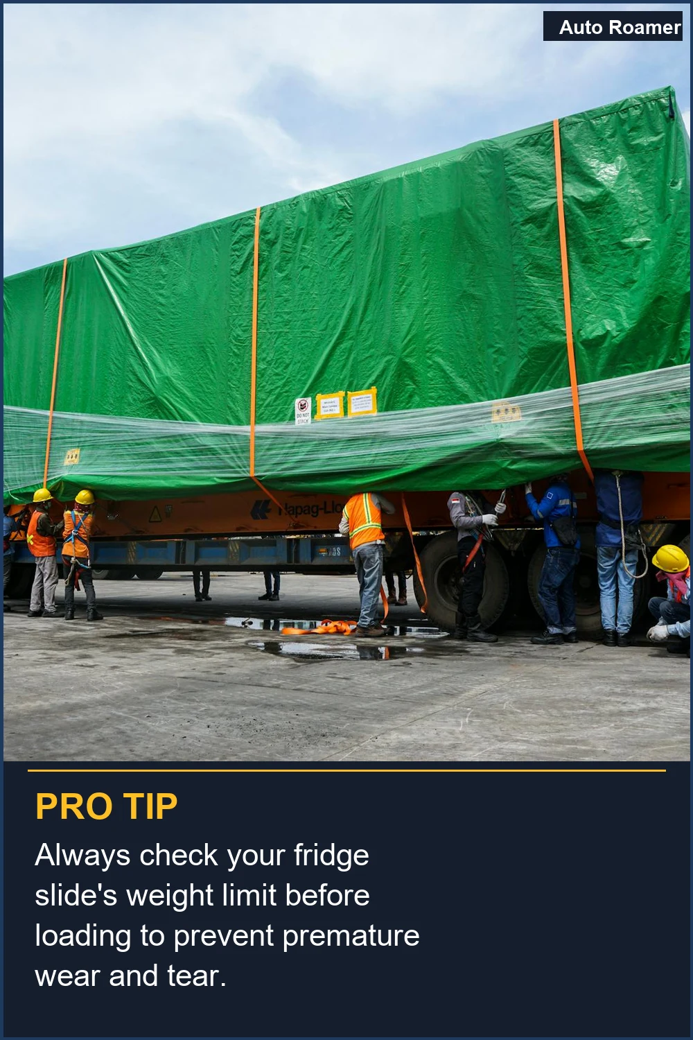 Always check your fridge slide's weight limit before loading to prevent premature wear and tear.