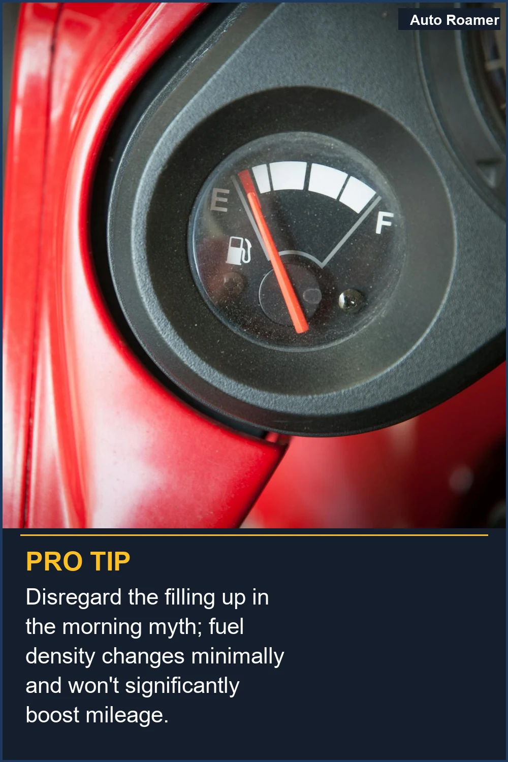 Disregard the filling up in the morning myth; fuel density changes minimally and won't significantly boost mileage.
