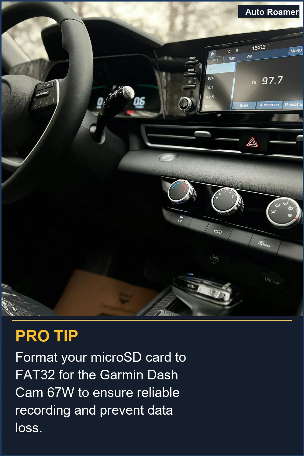 Format your microSD card to FAT32 for the Garmin Dash Cam 67W to ensure reliable recording and prevent data loss.