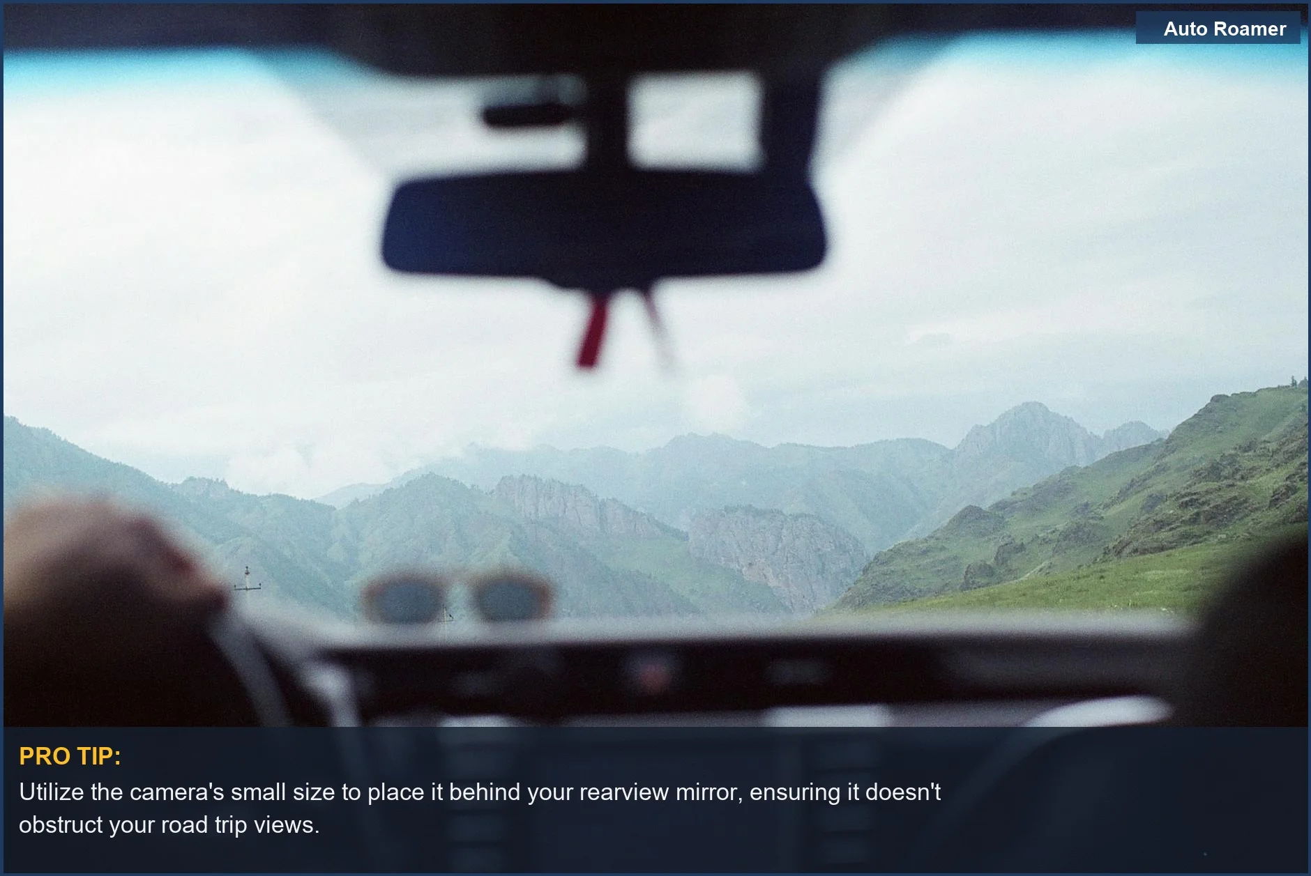 Enjoy scenic road trips with the unobtrusive Garmin Dash Cam Mini 2, easily hidden behind your rearview mirror.