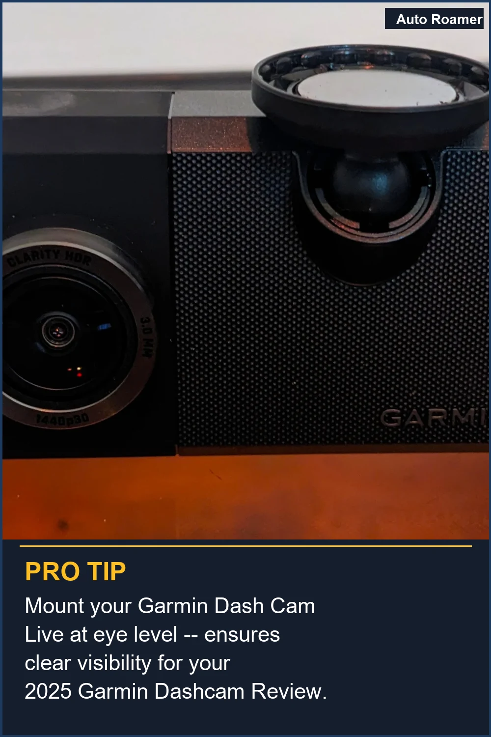 Mount your Garmin Dash Cam Live at eye level -- ensures clear visibility for your 2025 Garmin Dashcam Review.